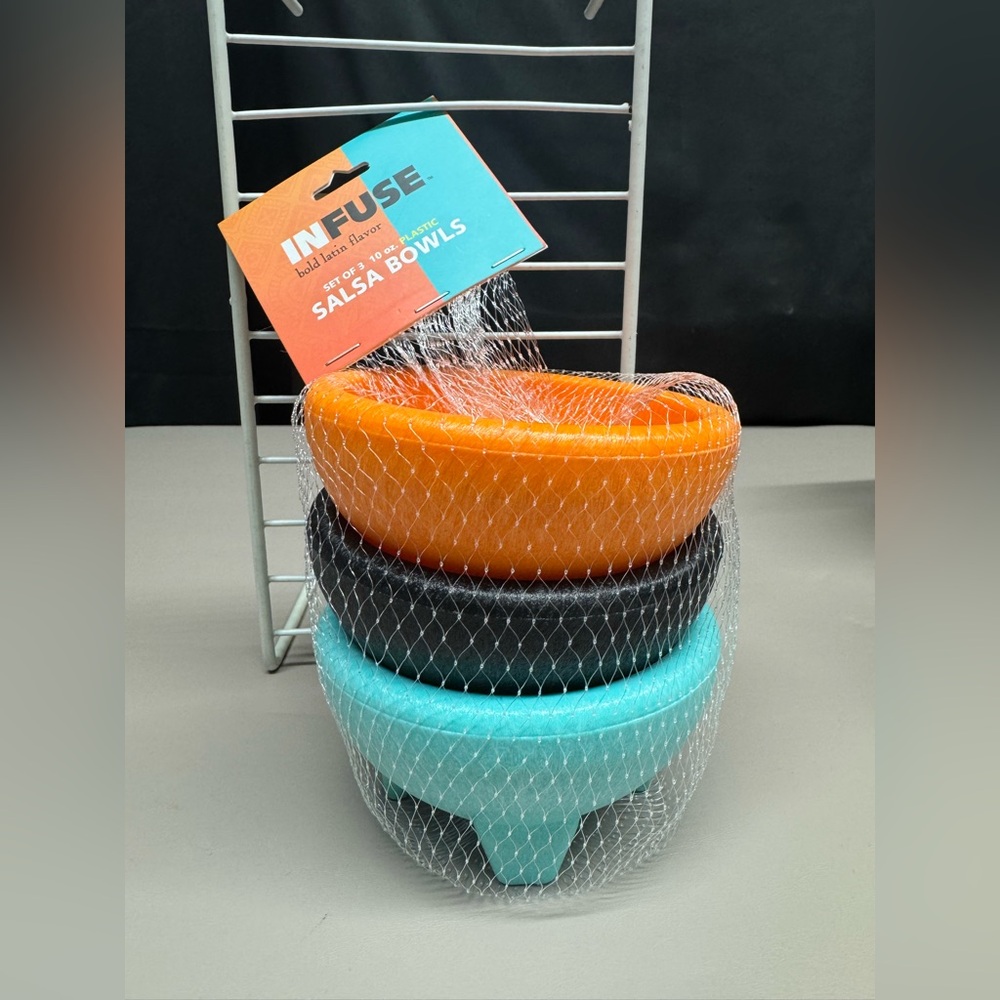 Salsa Bowls Set - Orange, Black, and Blue
